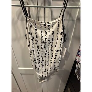 RVCA Sunday Collection Underall Bodysuit Womens XS White Black‎ Floral
